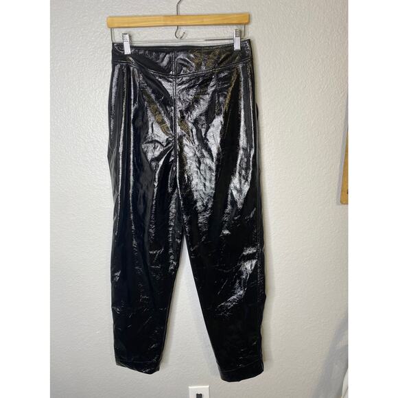 ROTATE BIRGER CHRISTENSEN Cropped Faux Leather Trousers - Picture 7 of 12